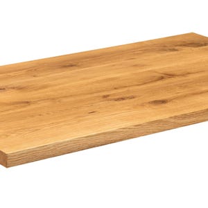 May include: A natural wood countertop with a light brown finish and a smooth surface. The countertop has a rustic look with visible grain patterns.