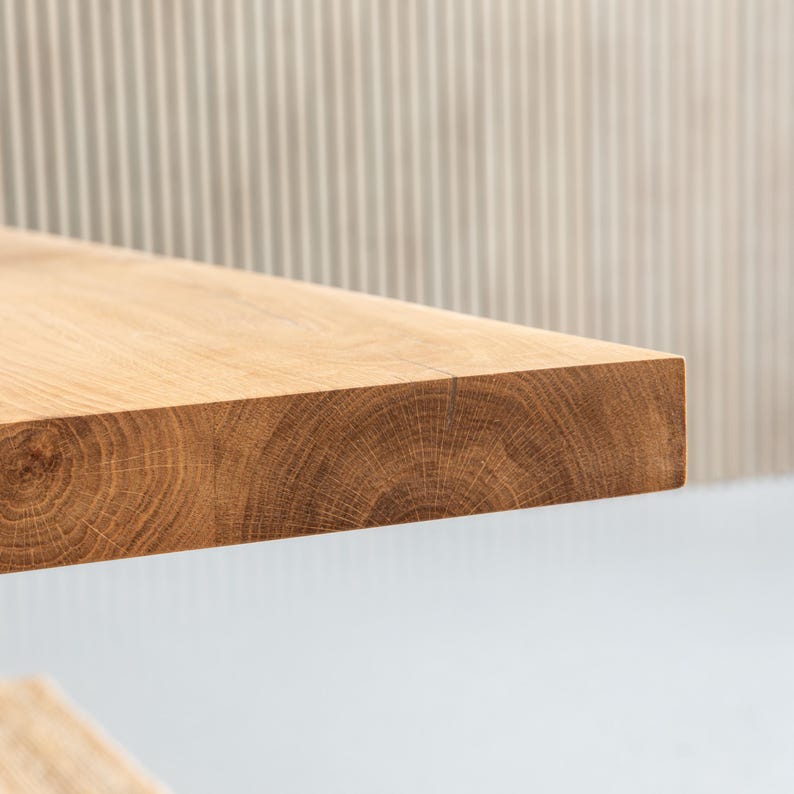 Solid Oak Table Top 4 cm Thick, Straight Edge Dining Table Top, Custom Size Wooden Table Top, BRAVION ALFA image 10