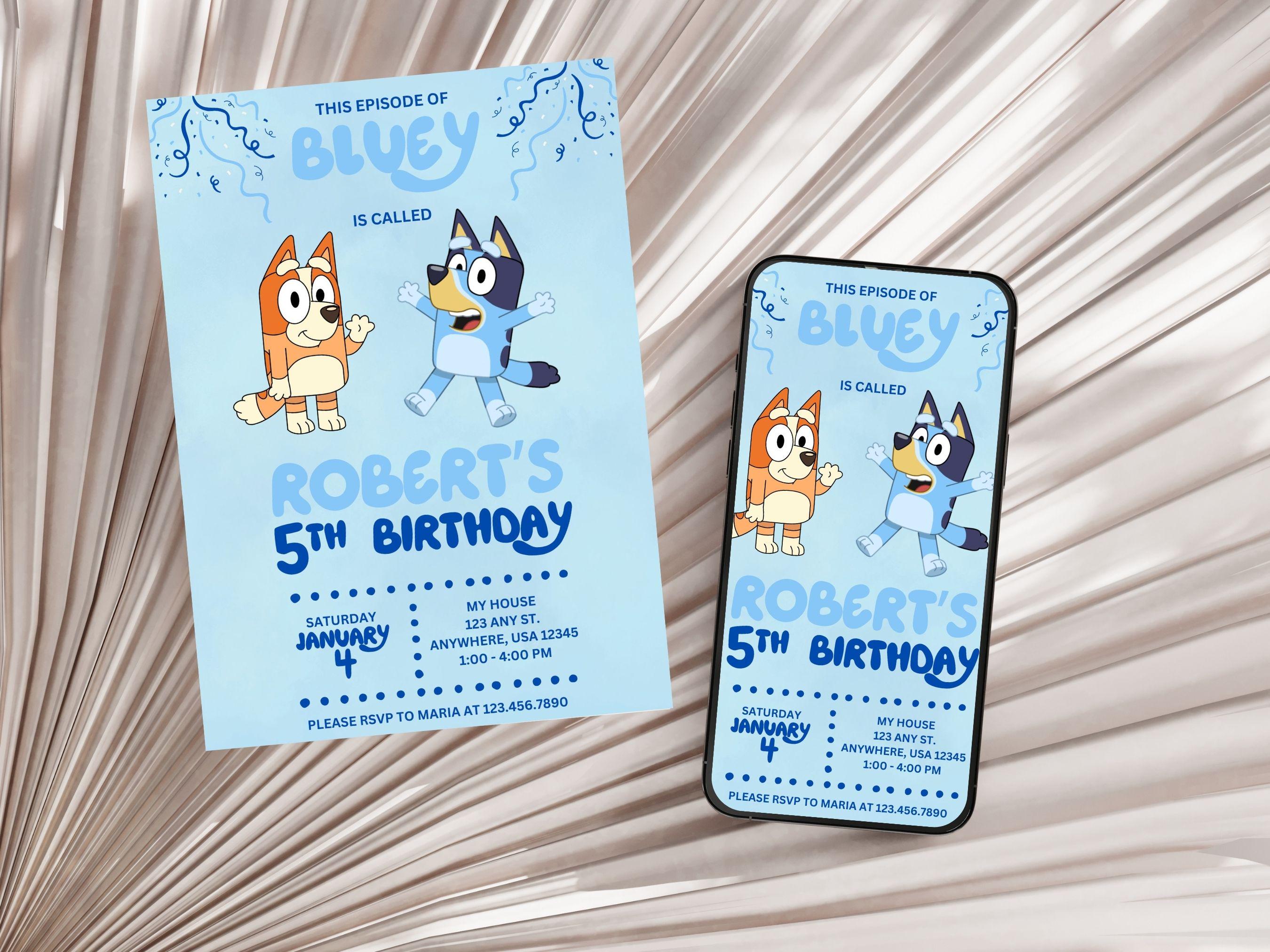 Editable Bluey Birthday Invitation – The Busy Mom Creative