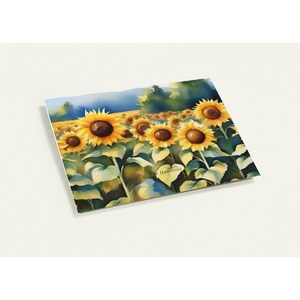 10er-Pack Grußkarten 10x14 cm Spaziergang durch ein Sonnenblumenfeld