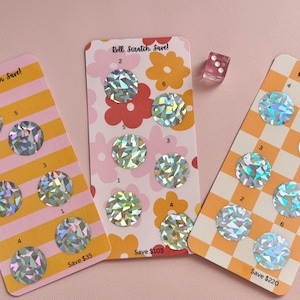 Retro Scratch and Save Savings Insert, Roll and Save Challenge, Savings Tracker, Budgeting Tool, Money Saver, Finance Gift, budgeting
