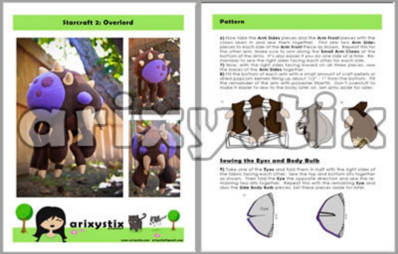 PDF DOWNLOAD Sewing Pattern Overlord Plush image 2