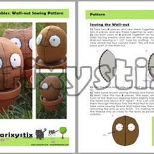 PDF DOWNLOAD Combo Pack 3 Sewing Patterms Sunflower Wallnut and Pea Plant in a Clay Pot image 4