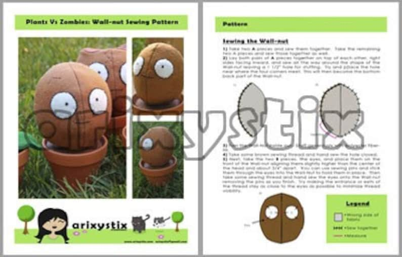 PDF DOWNLOAD Combo Pack 3 Sewing Patterms Sunflower Wallnut and Pea Plant in a Clay Pot image 4