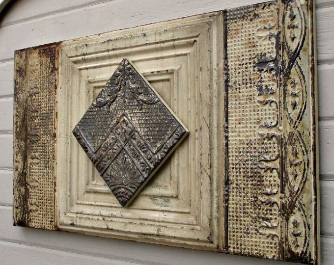 Architectural Salvage Wall Decor Antique Tin Ceiling Tiles Etsy