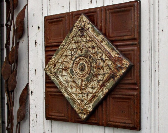 Architectural Salvage Wall Decor Antique Tin Ceiling Tiles Etsy