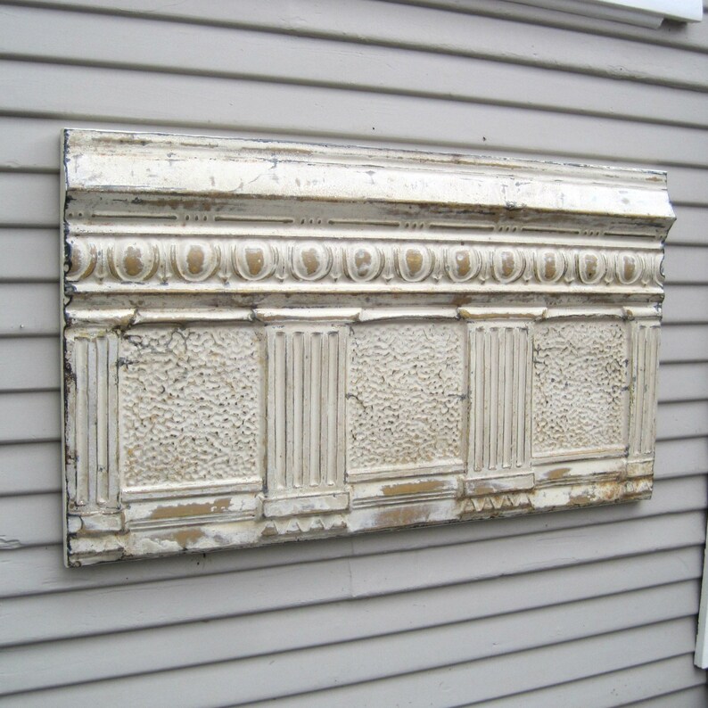 Tin Ceiling Tile Large Antique Architectural Salvage Wall Decor Rustic Farmhouse Cabin Decor Reclaimed Salvage Art