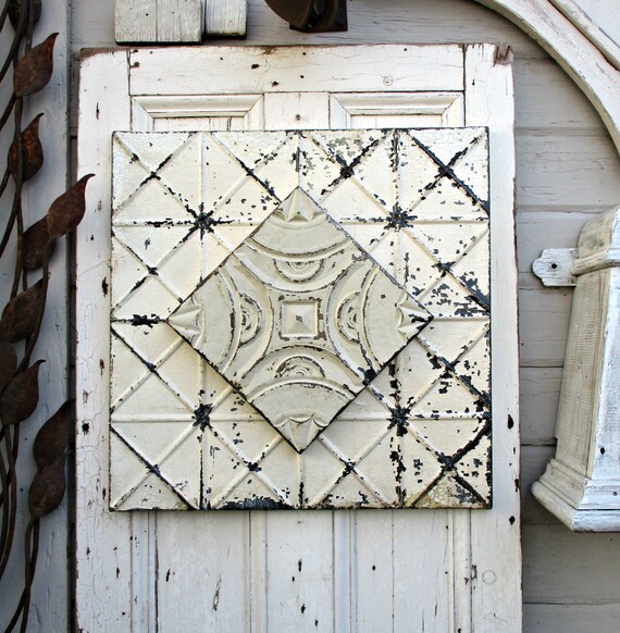 Architectural Salvage Wall Decor Old Tin Ceiling Tiles Etsy