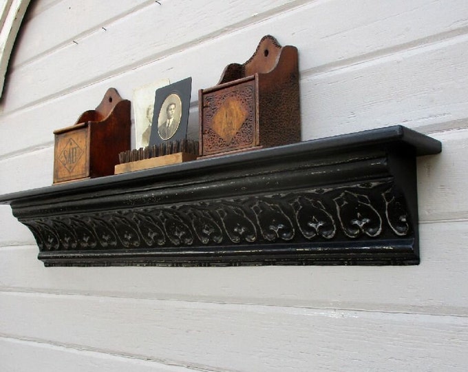 Ceiling Tin Wall Shelf, 42, Antique Architectural Salvage, Bathroom