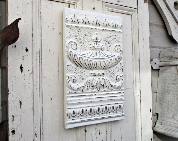 Antique Ceiling Tin Tile, Architectural Salvage Wall Decor, Vintage