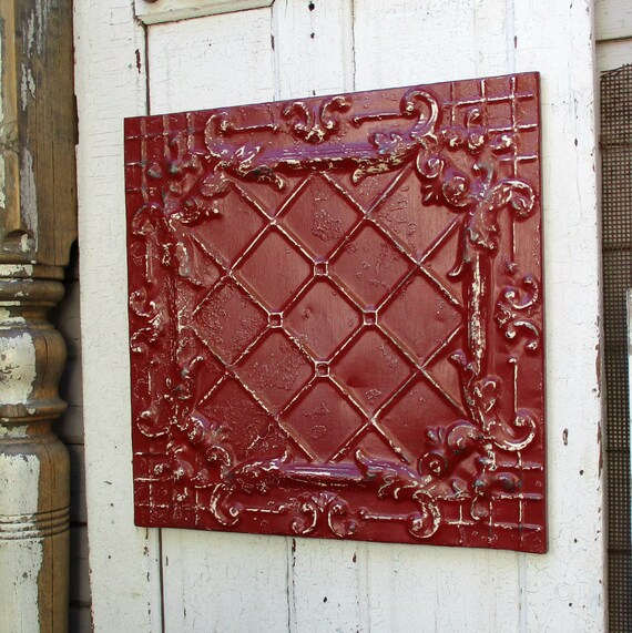 Antique Ceiling Tin Tile Framed 2x2 Metal Tile Vintage Etsy