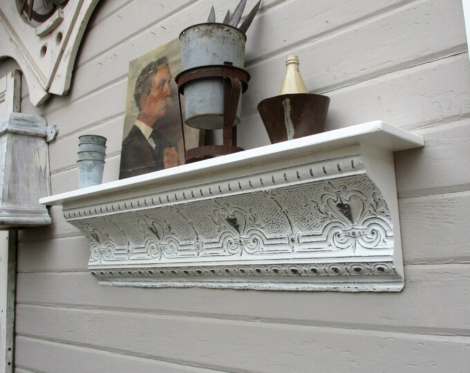 Ceiling Tin Wall Shelf 47 Antique Architectural Etsy