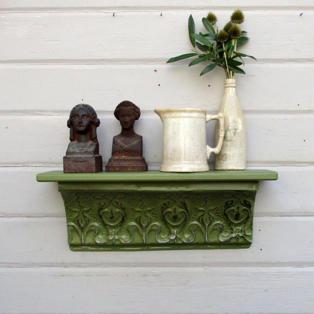 Ceiling Tin Wall Shelf, 21, Architectural Salvage, Bathroom Storage