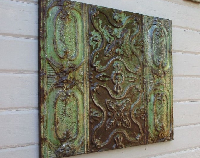 Architectural Salvage Wall Decor, Antique Tin Ceiling Tiles, Large