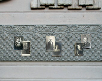 Antique Architectural salvage Large magnet board Tin Ceiling Tile Vintage Metal Wall Decor