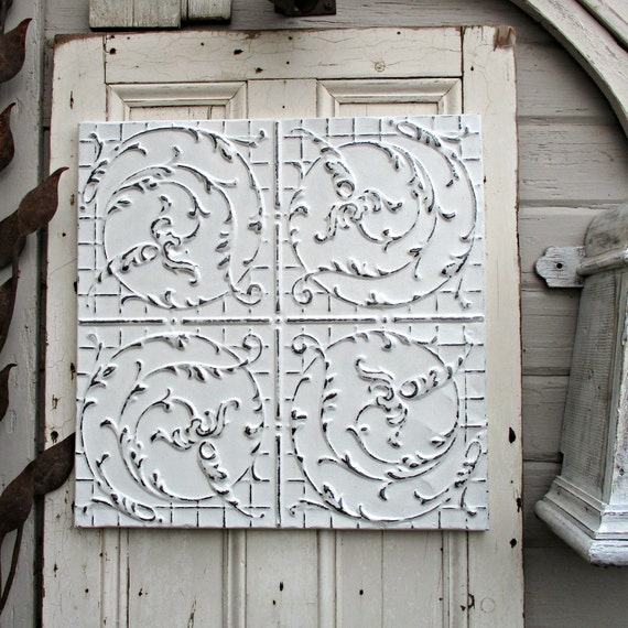 Tin Ceiling Tile Wall Art Architectural Salvage Vintage Etsy