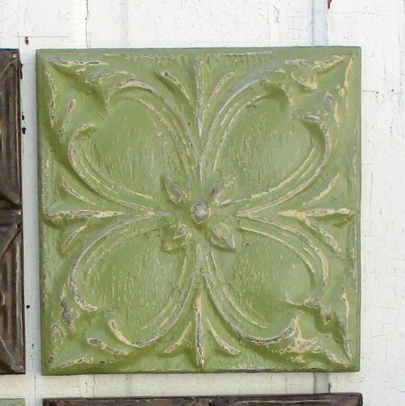 Tin Ceiling Tile Set Of 4 Framed And Ready To Hang Antique Etsy