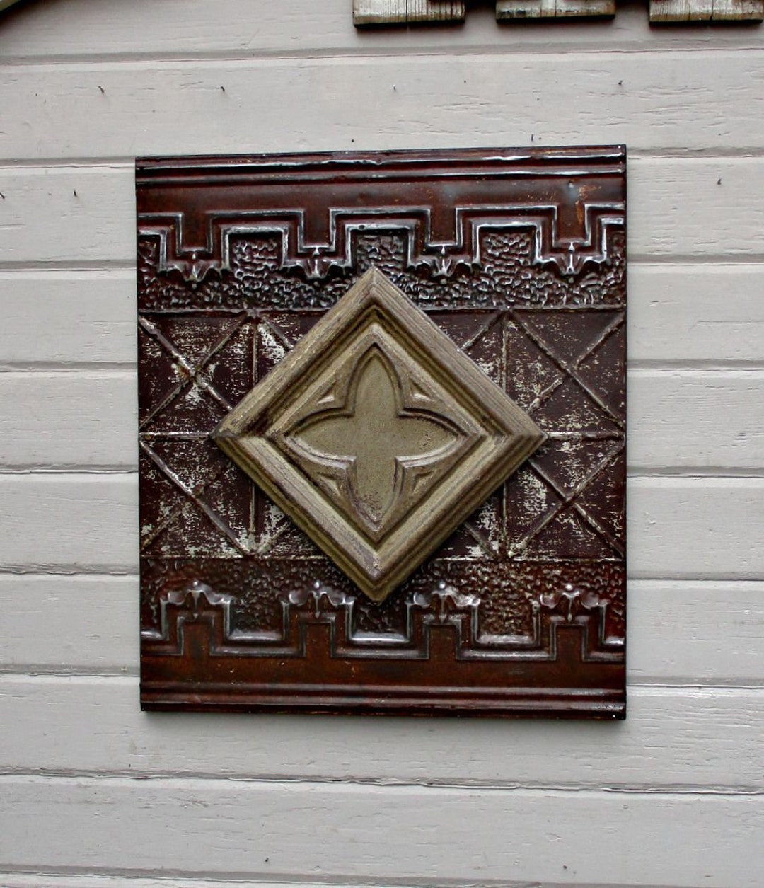 Architectural Salvage Wall Decor Antique Tin Ceiling Tiles Etsy