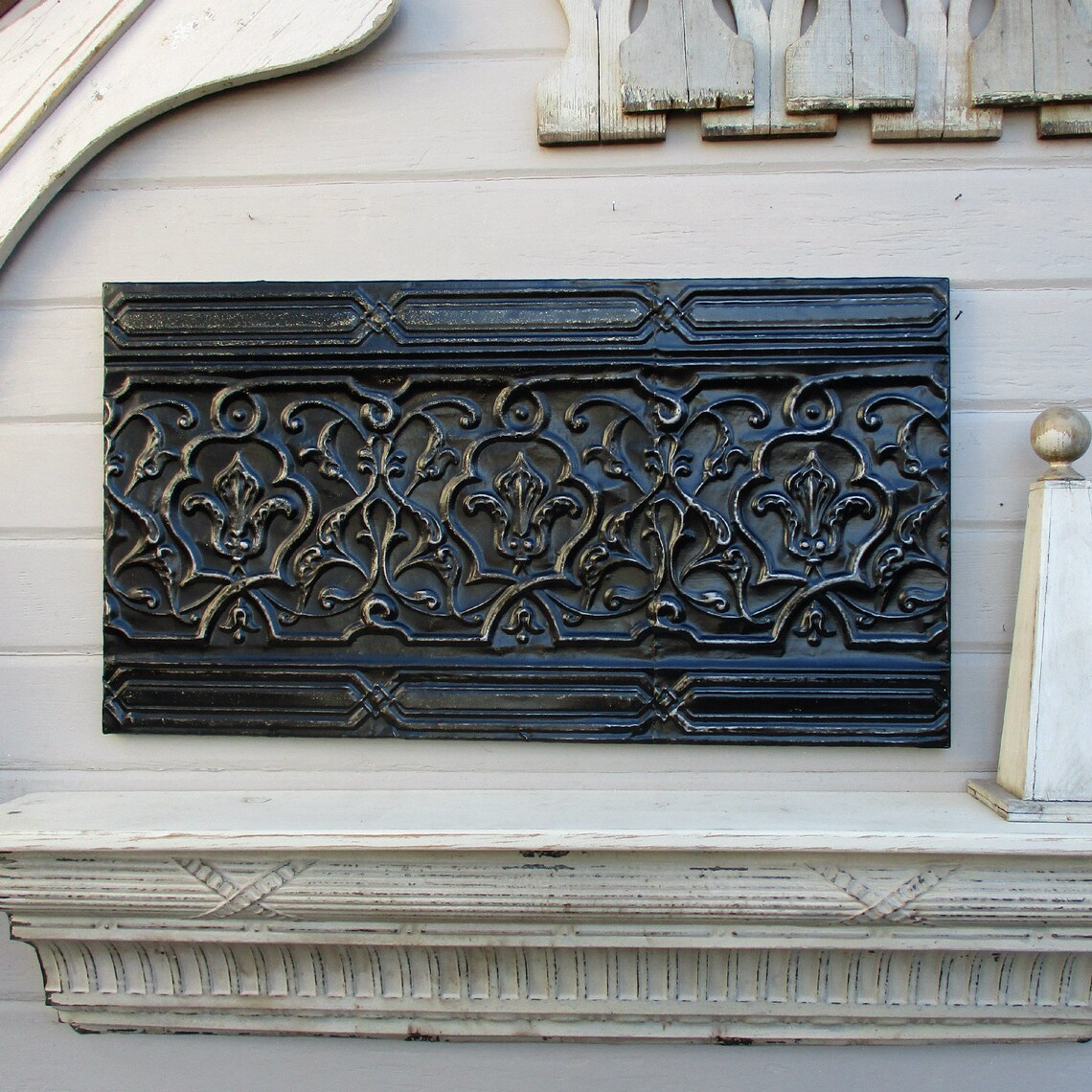 Tin Ceiling Tile Wall Art Framed & Ready to Hang. Vintage Etsy