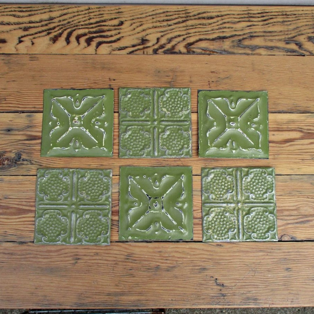 Tin Ceiling Tiles. Lot of 6 Old Vintage Tin Tiles. Vintage Etsy