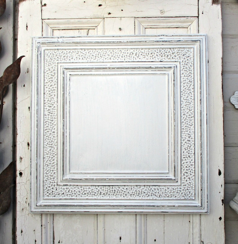 Antique Architectural salvage Large magnet board Tin Ceiling Tile Vintage Metal Wall Decor