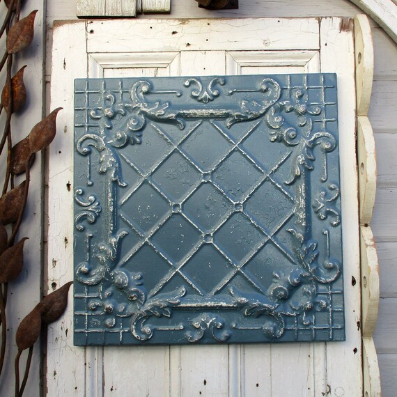 Antique Ceiling Tin Tile Framed 2x2 Antique Metal Tile Etsy