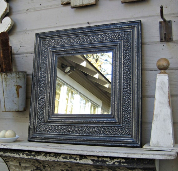 Tin Ceiling Tile Mirror 2 X2 Antique Architectural Etsy