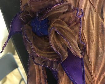 Zijden chiffon bloemensjaal