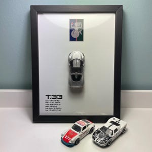 3D-ingelijst autokunstwerk met Gordon Murray Automotive T.33 Hot Wheels | Cadeau en decoratie voor autoliefhebbers | Hot Wheels ingelijst