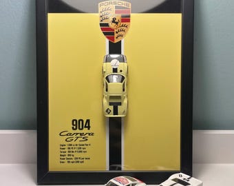 3D Framed Car Artwork Featuring Porsche 904 Carrera GTS Hot Wheels | Gift & Décor for Automotive Enthusiasts | Hot Wheels Framed
