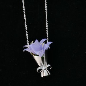 Naszyjnik ze srebra próby 925, naszyjnik z bukietem kwiatów DIY, naszyjnik z kwiatami, zabawny naszyjnik, prezenty urodzinowe, prezenty świąteczne