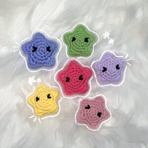 Llavero de estrella de crochet: peluche amigurumi de algodón hecho a mano