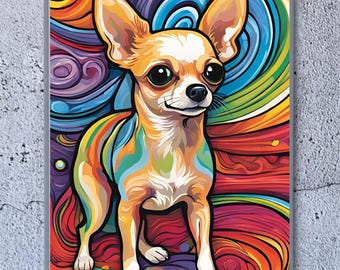 Colorful Chihuahua Art Print: Modern Dog Home Decor (Digital Download)
