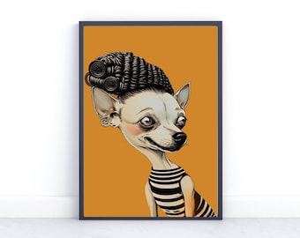 Abstract Chihuahua Art Print: Modern Dog Illustration (Digital Download)