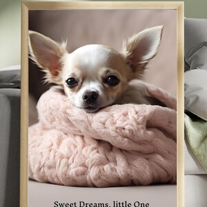 Sweet Dreams, Little One – Chihuahua Digital Poster- Gift for baby girl