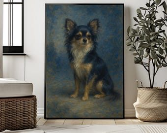 Long-Haired Chihuahua Fine Art Portrait: Elegant Dog Lover Gift (Digital Download)