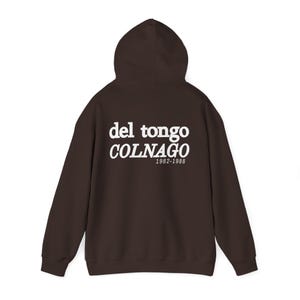 Felpa con cappuccio vintage Del Tongo Colnago Cycling Fan degli anni '80 / Streetwear retrò Dark Chocolate