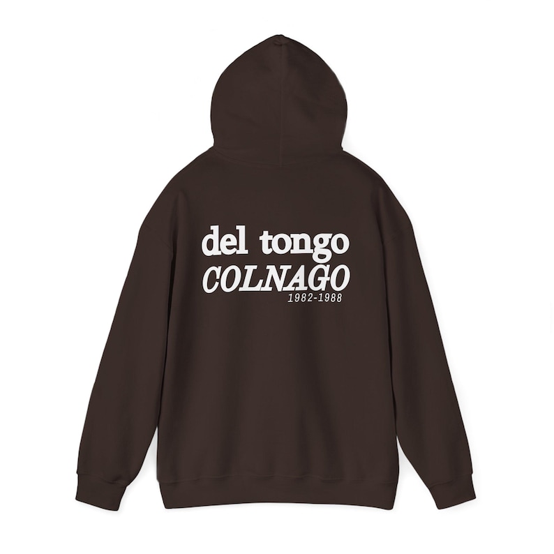 Felpa con cappuccio vintage Del Tongo Colnago Cycling Fan degli anni '80 / Streetwear retrò Dark Chocolate