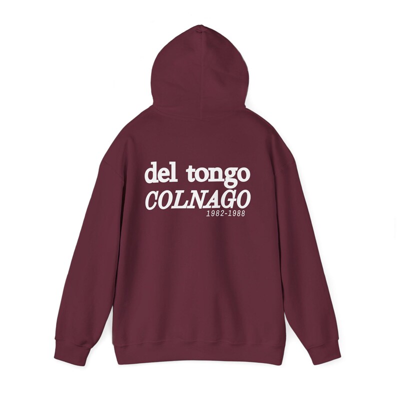 Felpa con cappuccio vintage Del Tongo Colnago Cycling Fan degli anni '80 / Streetwear retrò Maroon
