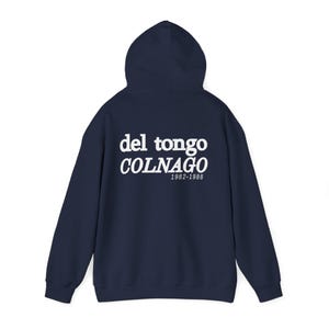 Felpa con cappuccio vintage Del Tongo Colnago Cycling Fan degli anni '80 / Streetwear retrò Navy