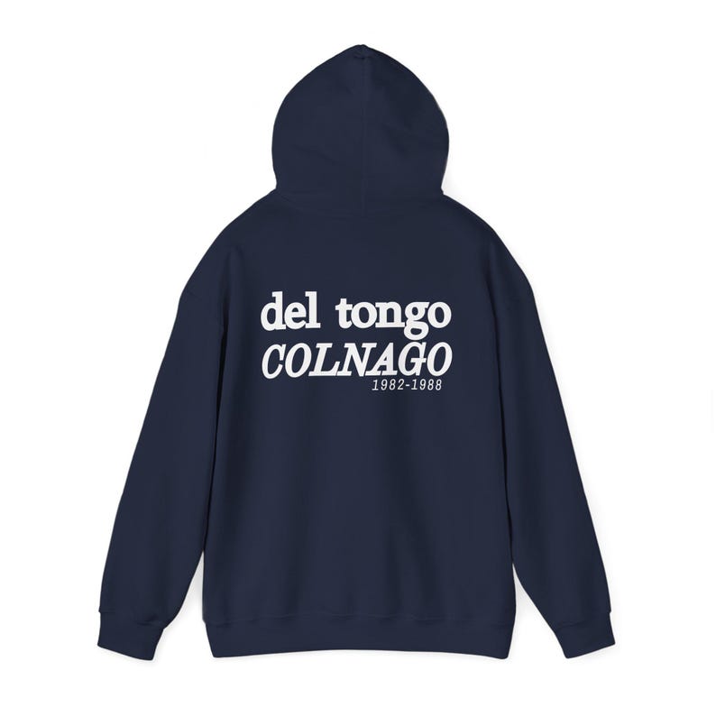 Felpa con cappuccio vintage Del Tongo Colnago Cycling Fan degli anni '80 / Streetwear retrò Navy