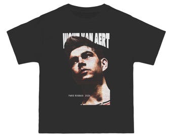 Wout van Aert fan Portrait T-Shirt | Belgian Cyclist, Cycling Fan Tee