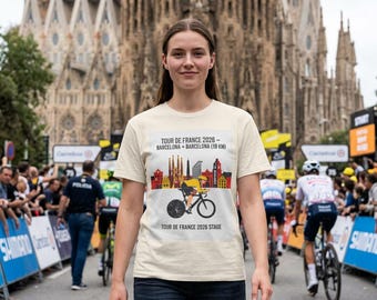 Tour de France vintage Stage 1 2026 Barcelona Time Trial Graphic T-Shirt | Bauhaus Cyclist
