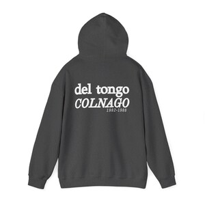 Felpa con cappuccio vintage Del Tongo Colnago Cycling Fan degli anni '80 / Streetwear retrò Dark Heather
