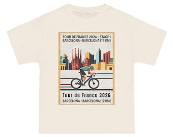 Tour de France vintage Stage 1 2026 Barcelona Time Trial Graphic T-Shirt | Bauhaus Poster Cyclist