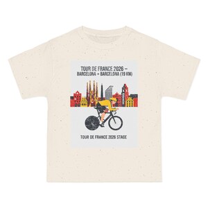 Tour de France Vintage Stufe 1 2026 Barcelona Zeitfahren Grafik-T-Shirt | Bauhaus Radfahrer