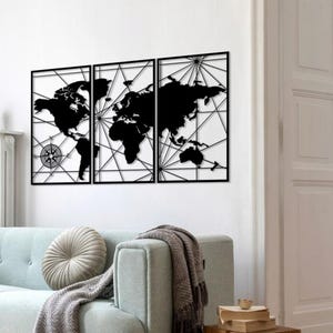 Drewniana mapa świata Enjoy The Wood, wystrój domu, sztuka ścienna na mapie świata prezent na 5 rocznicę dla dziewczyny, prezent na parapetówkę, wystrój salonu