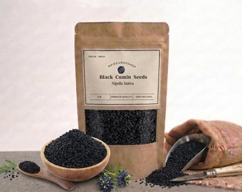 Nasiona czarnuszki siewnej – Nigella Sativa | Czyste i świeże | Dostępne w opakowaniach 2 uncje, 5 uncji, 10 uncji, 1 funt