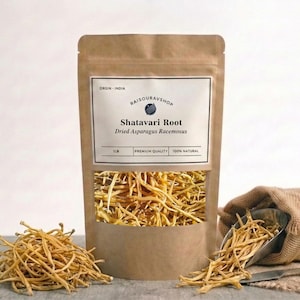 Raíz de Shatavari, espárrago racemoso seco, ingrediente botánico natural a base de hierbas. imagen 1