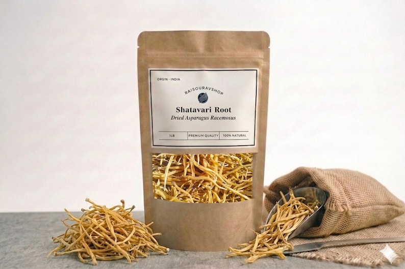 Raíz de Shatavari, espárrago racemoso seco, ingrediente botánico natural a base de hierbas. imagen 1